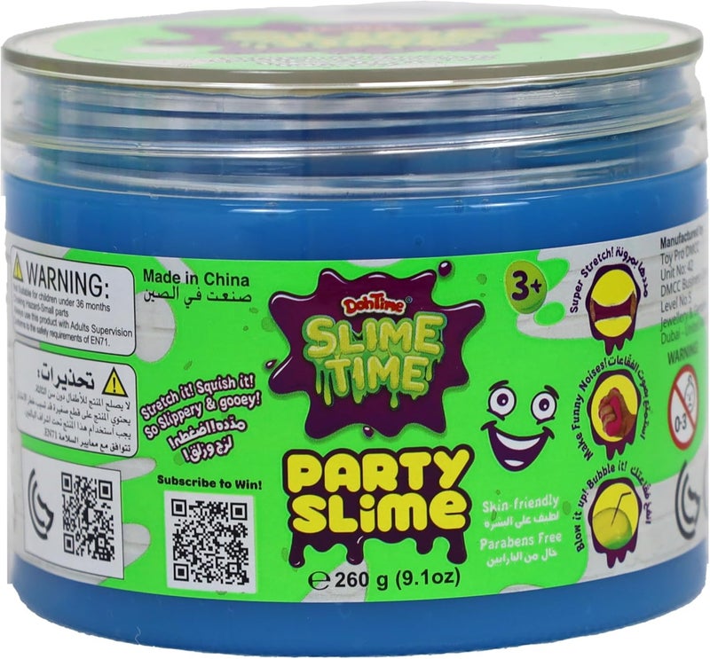 DOH TIME SlimeTime Party Slime 260g, Stretchy & Non-Sticky, Party Favors for Kids, Sensory and Tactile Stimulation, Stress Relief, for Girls & Boys, Each Sold Separately - Image 3